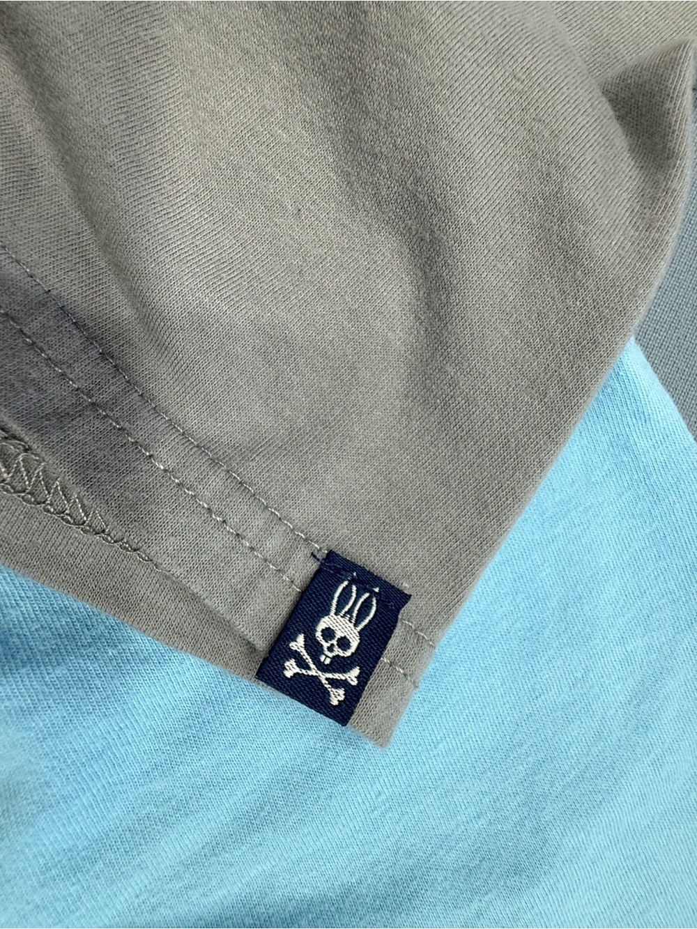 Psycho Bunny t-shirts. 2 Men's Light Blue and Gray - Picture 5 of 8